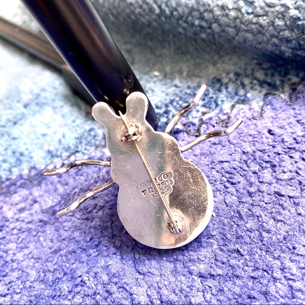 vintage Taxco Ladybug Brooch Large sterling silver 925 Mexico - Picture 5 of 7